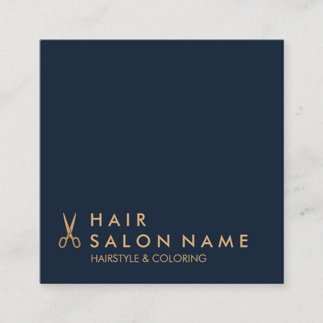 Carte de visite minimal de carré de coiffeur de (Devant)