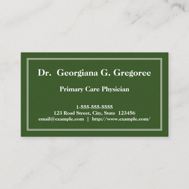 Carte de visite minimal de médecin de premier (Devant)