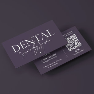 Carte De Visite Minimal Dentiste Cosmétique Dentaire Dusty Purple
