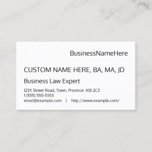 Carte de visite minimal et de base