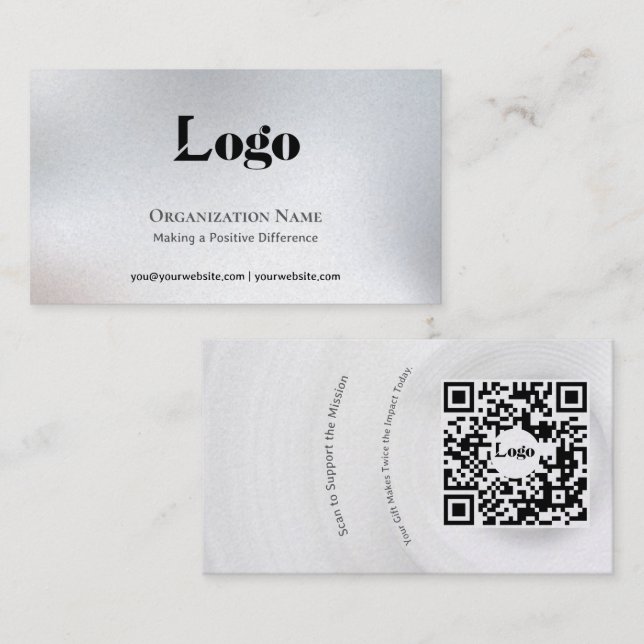 Carte De Visite Minimal Fundraising Business Card (Devant / Derrière)