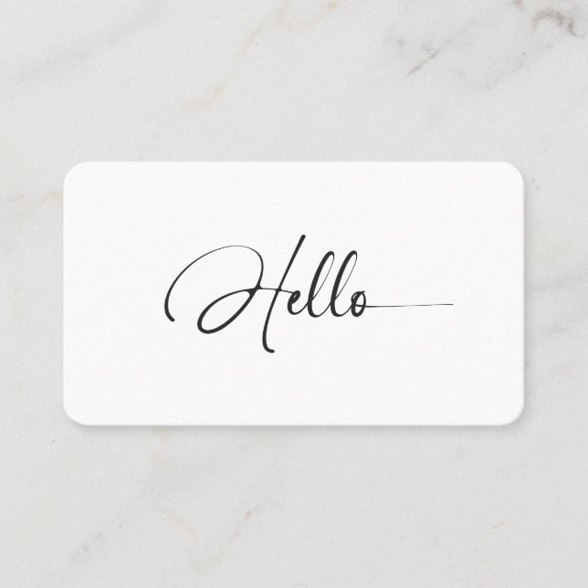 Carte De Visite Minimal Girly Hello Makeup Artist Beauty Qr Code (Devant)