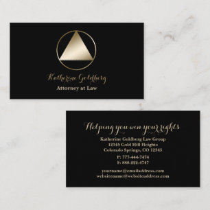 Carte de visite minimal Gold et Black Attorney