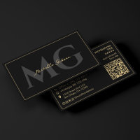Minimal Initials Black Script Professionnel