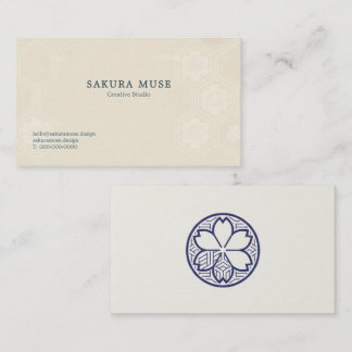 Carte De Visite Minimal Japanese Kamon Business Card – Modern