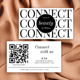 Carte De Visite Minimal moderne Connectons QR Code Social Media