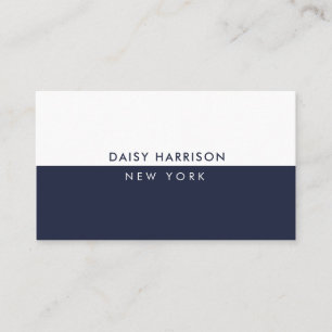Carte De Visite Minimal moderne Simple Luxury Navy et Blanc
