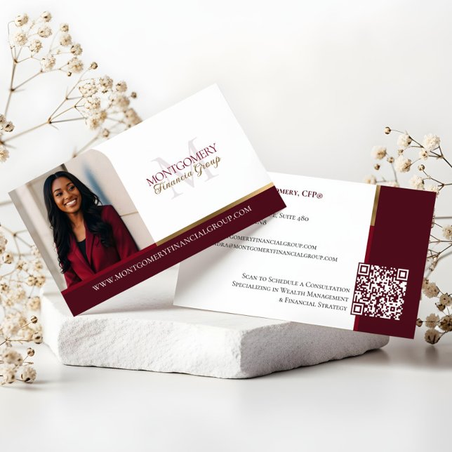 Carte De Visite Minimal Monogram Financial Professional Photo Lux (Minimal Monogram Financial Professional Photo Lux Business Card)