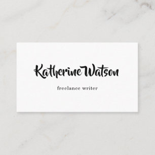 Carte De Visite Minimal noir et blanc de nom élémentaire