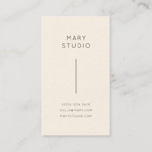 Carte De Visite Minimal Or & Crème Vertical