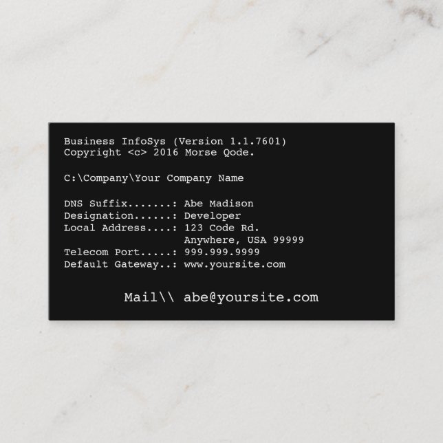 Carte de visite minimal professionnel de (Devant)