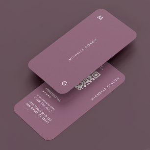 Carte De Visite Minimal Professionnel Dusty Mauve Simple Marketing