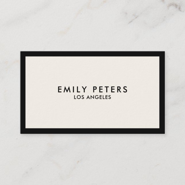 Carte De Visite Minimal professionnel luxe noir ivoire chic (Devant)