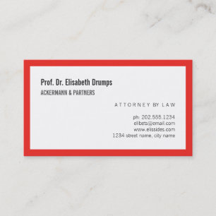 Carte De Visite Minimal rouge et blanc