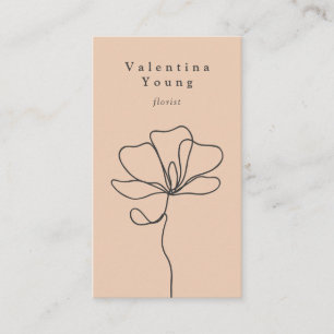 Carte De Visite Minimal rougissent élégants chics floraux de
