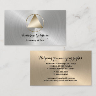 Carte de visite minimal Silver et Gold Attorney