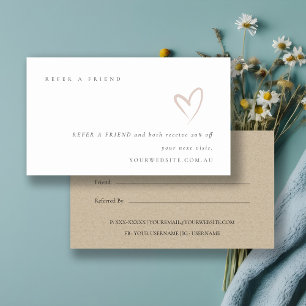 Carte De Visite Minimal simple coeur de broussaillement recommande