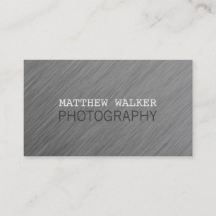 Carte De Visite MINIMAL simple moderne look d'aluminium brossé int