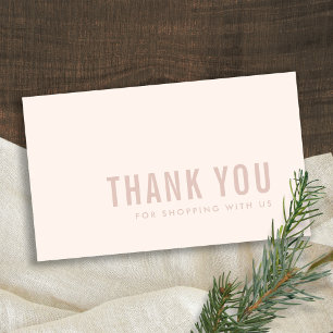 CARTE DE VISITE MINIMAL SIMPLE ROSE BLEU MERCI LOGO SHOPPPING