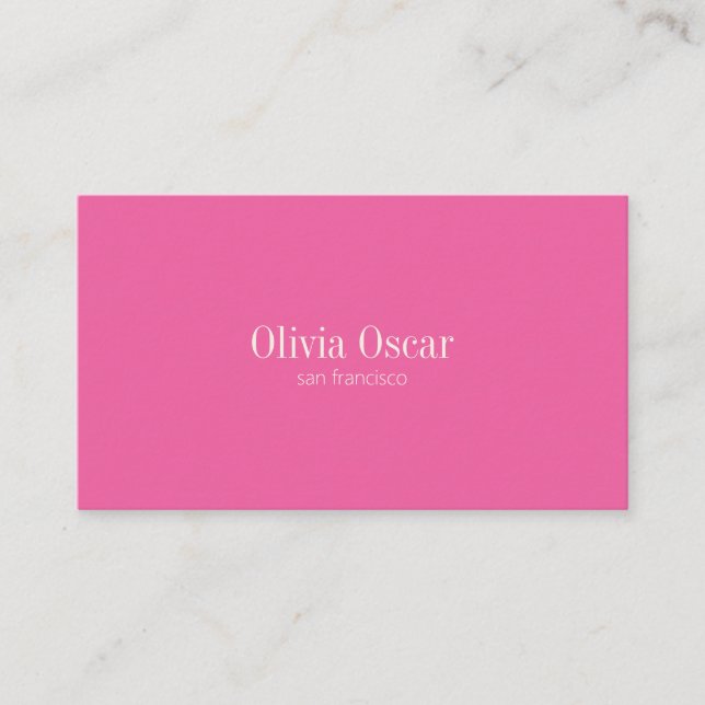 Carte De Visite Minimal simple rose chaud moderne Professionnel (Devant)