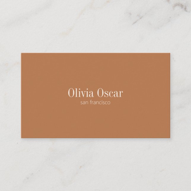 Carte De Visite Minimal simple Terracotta blanc Espace propre mode (Devant)