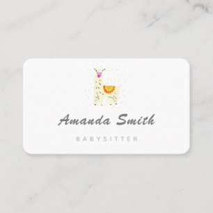 Carte de visite minimale pour gardienne de lama