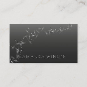 Carte De Visite Minimalisme Dandelion Confetti Gris Vip Glam Noir