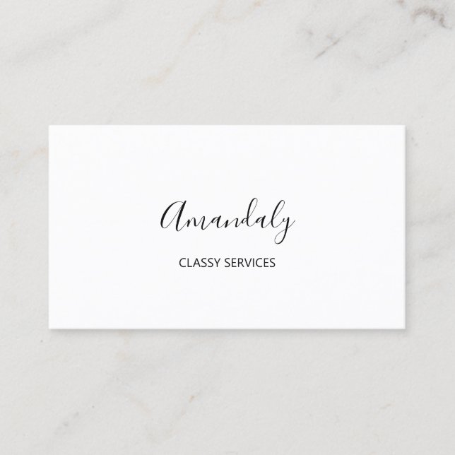 Carte De Visite Minimalisme Élégant maquillage de script noir blan (Devant)