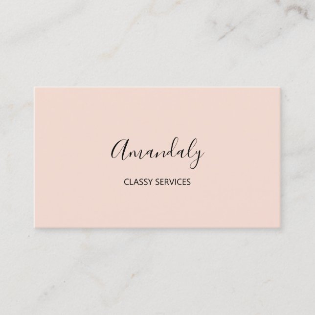 Carte De Visite Minimalisme Élégant Script maquillage Artiste Blus (Devant)
