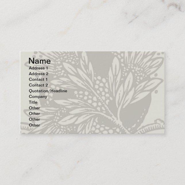Carte De Visite minimalisme floral Art nouveau (Devant)