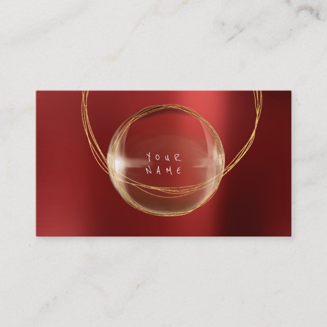Carte De Visite Minimalisme Golden Foil Verre rouge encadré VIP (Devant)