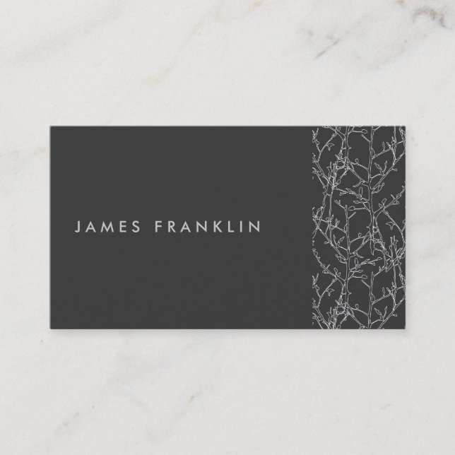 CARTE DE VISITE MINIMALISME LUXE AVEC BRANCHES D'ARBRE MOTIF (Devant)