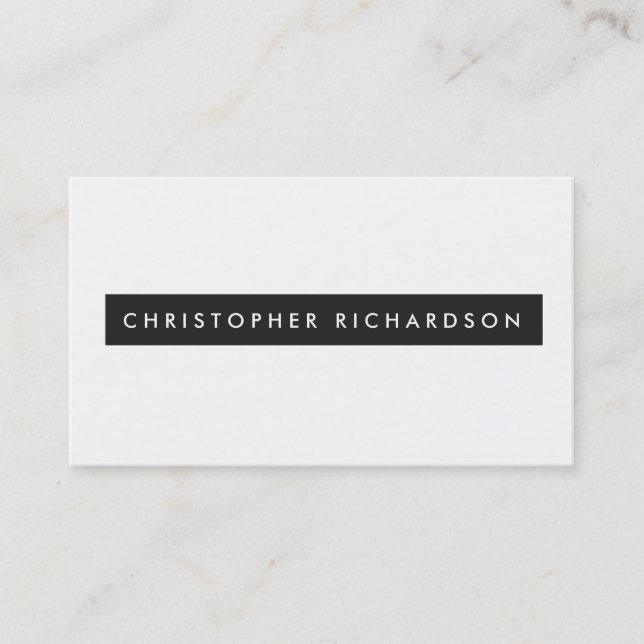 Carte De Visite Minimalisme professionnel en noir et blanc de luxe (Devant)