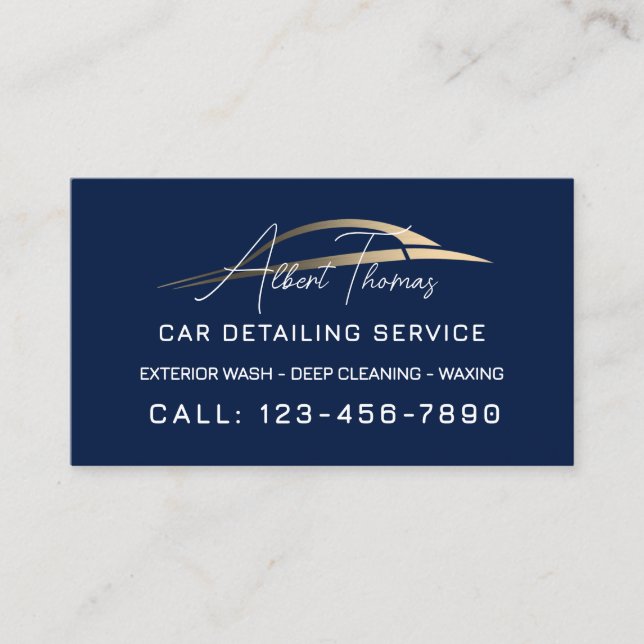 Carte De Visite Minimalist automotive gold car line Business Card (Devant)