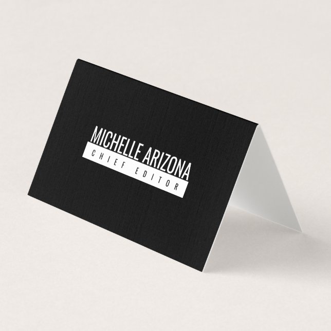 Carte De Visite Minimalist Black Professional Modern Premium Linen (Devant)