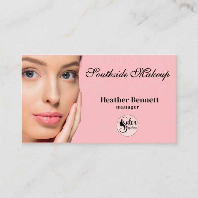 Carte De Visite Minimalist Blush Pink Makeup Artist Business  (Devant)
