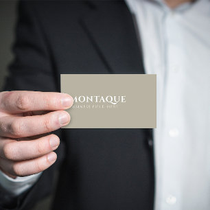 Carte De Visite Minimalist Brand Name One Syllable Rustic Grey