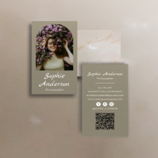 Carte De Visite Minimalist Elegant Calligraphy Script Photography 