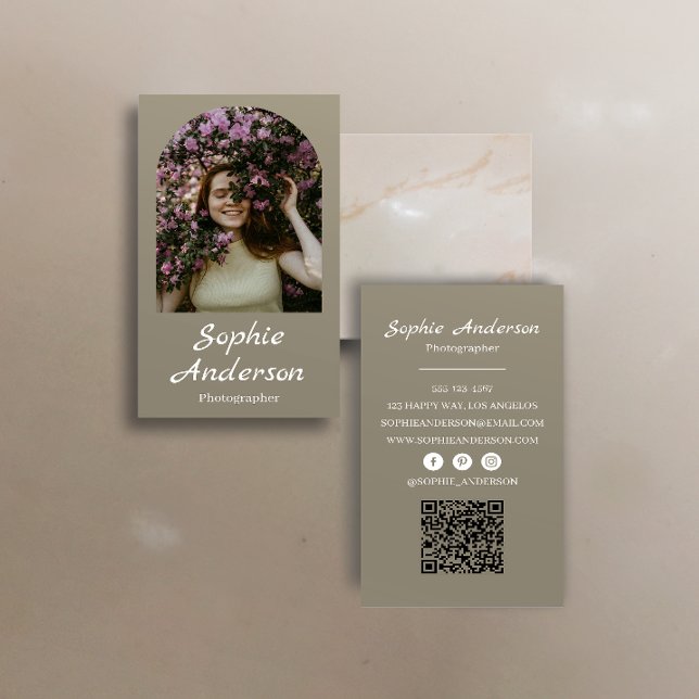 Carte De Visite Minimalist Elegant Calligraphy Script Photography  (Créateur téléchargé)