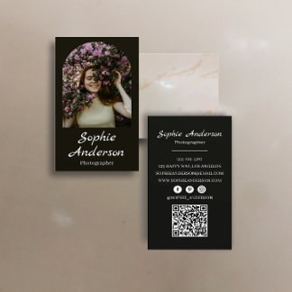 Carte De Visite Minimalist Elegant Calligraphy Script Photography 