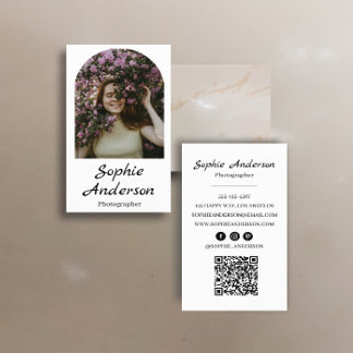 Carte De Visite Minimalist Elegant Calligraphy Script Photography 