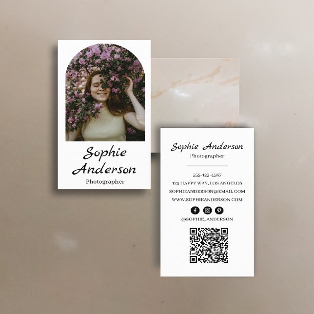 Carte De Visite Minimalist Elegant Calligraphy Script Photography  (Créateur téléchargé)