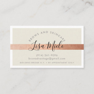 Carte De Visite MINIMALIST élégante crème d'ivoire rayée rose
