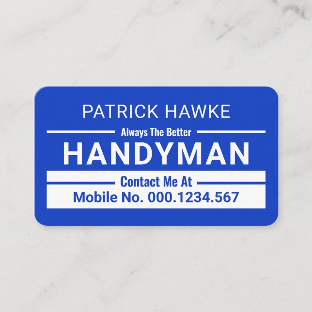 Carte De Visite Minimalist Handyman Border Lines (Devant)