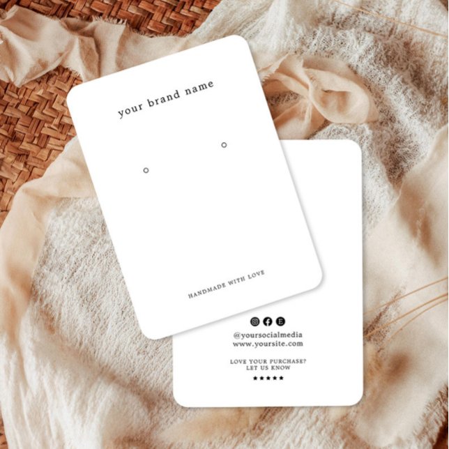 Carte De Visite Minimalist Logo Earring Display Card (Créateur téléchargé)