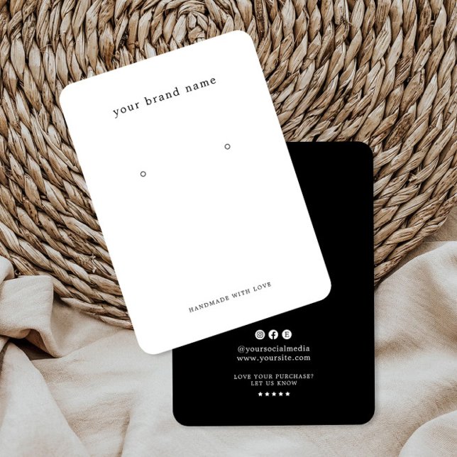 Carte De Visite Minimalist Logo Earring Display Card (Créateur téléchargé)