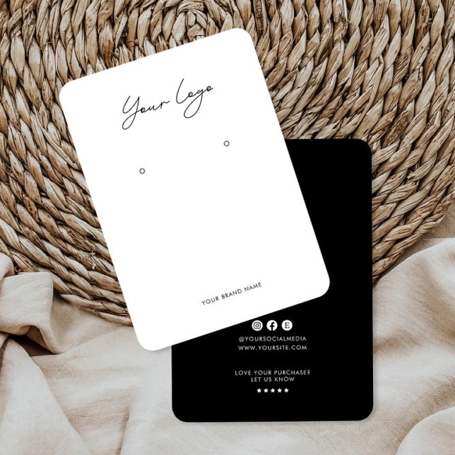 Carte De Visite Minimalist Logo Earring Display Card (Créateur téléchargé)