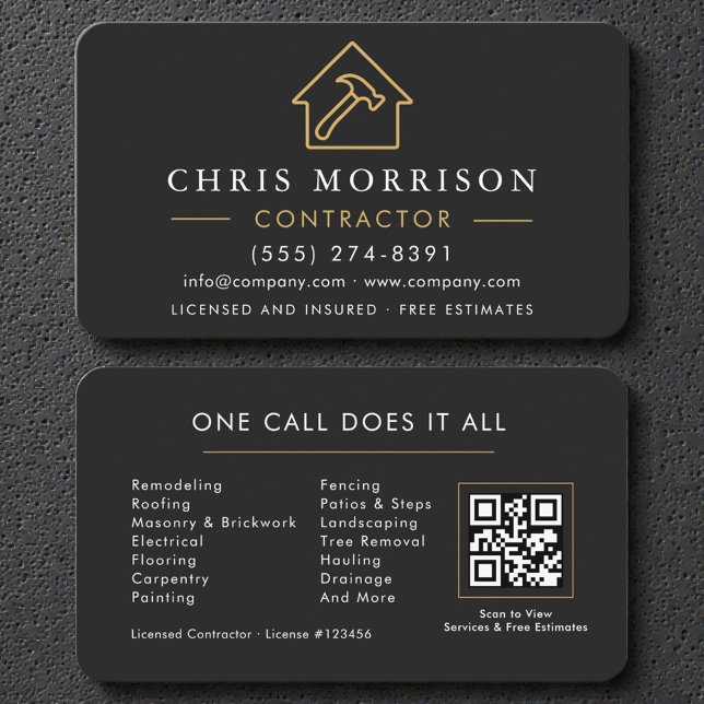 Carte De Visite Minimalist Modern Construction Company Branding (Créateur téléchargé)