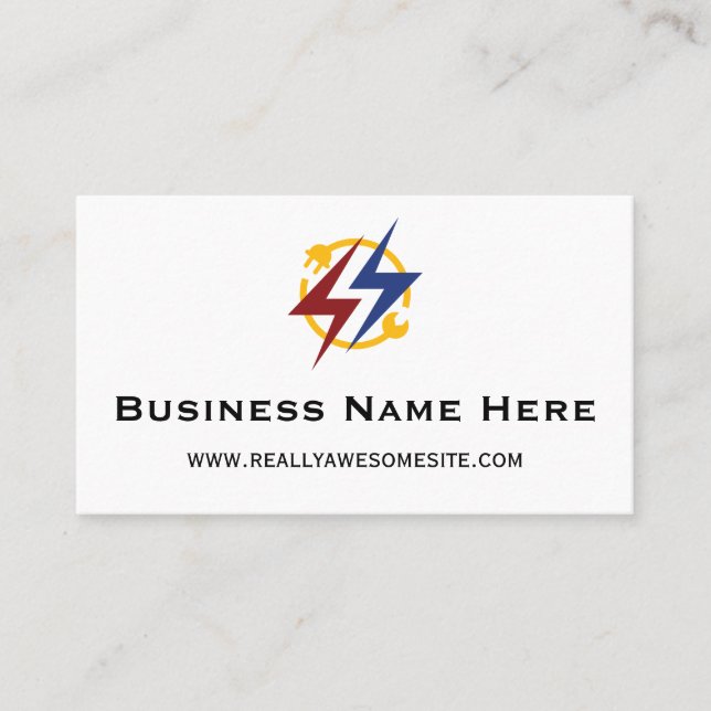 Carte De Visite Minimalist Professional Electrician Business Card (Devant)