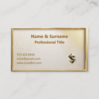 Carte De Visite Minimalist Professional Faux Gold Metallic Glitter